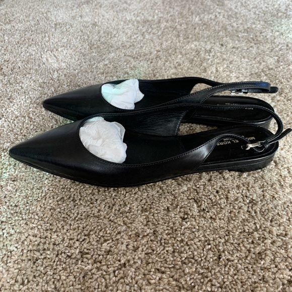 Michael Kors Collection Kaja Leather Pointed Toe Flats - Picture 2 of 6